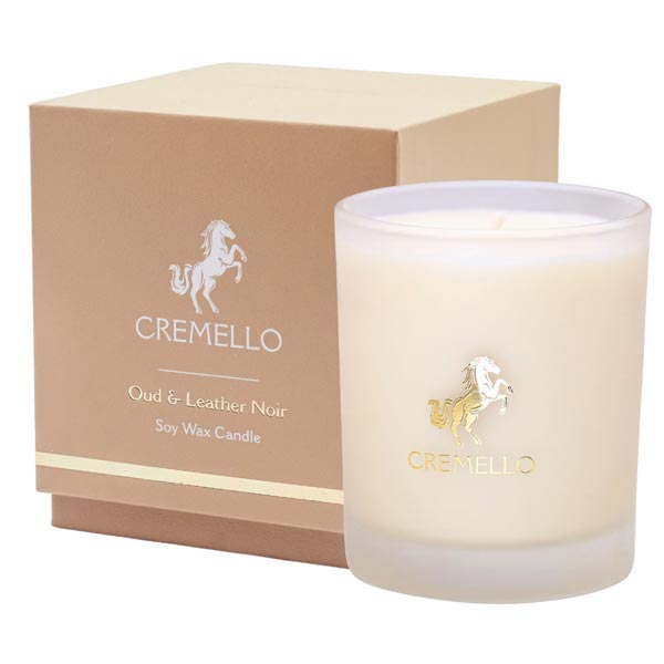 Cremello Candle Range: Oud & Leather Noir